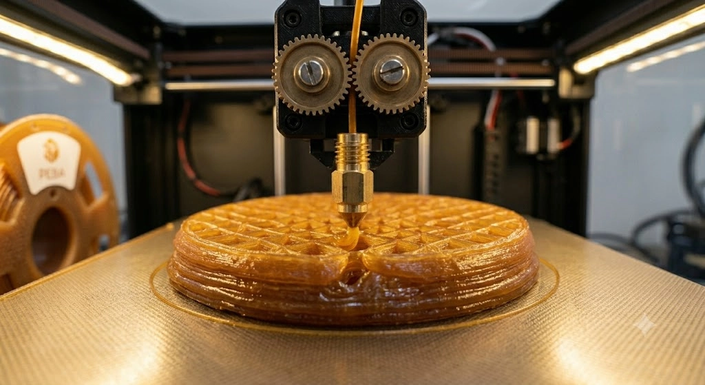 3d printer nozzle extruding thick tpu layer