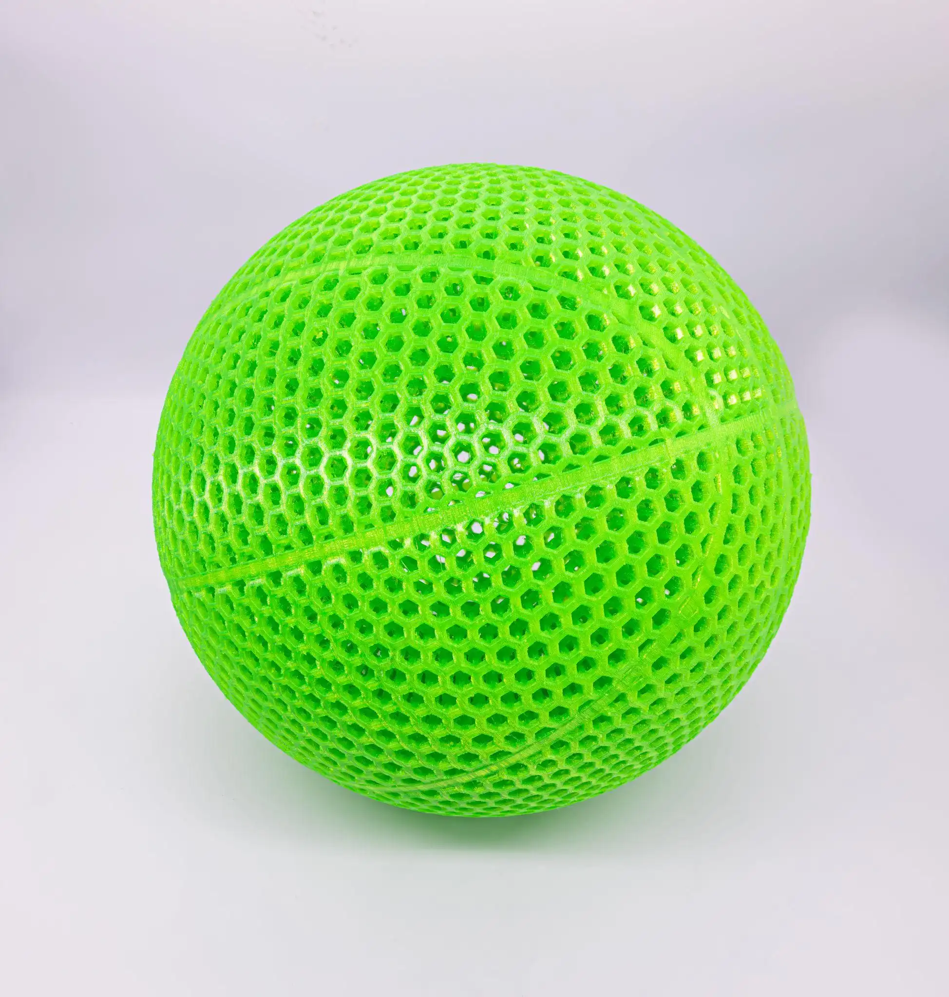 green 3d printed tpu airless basketball