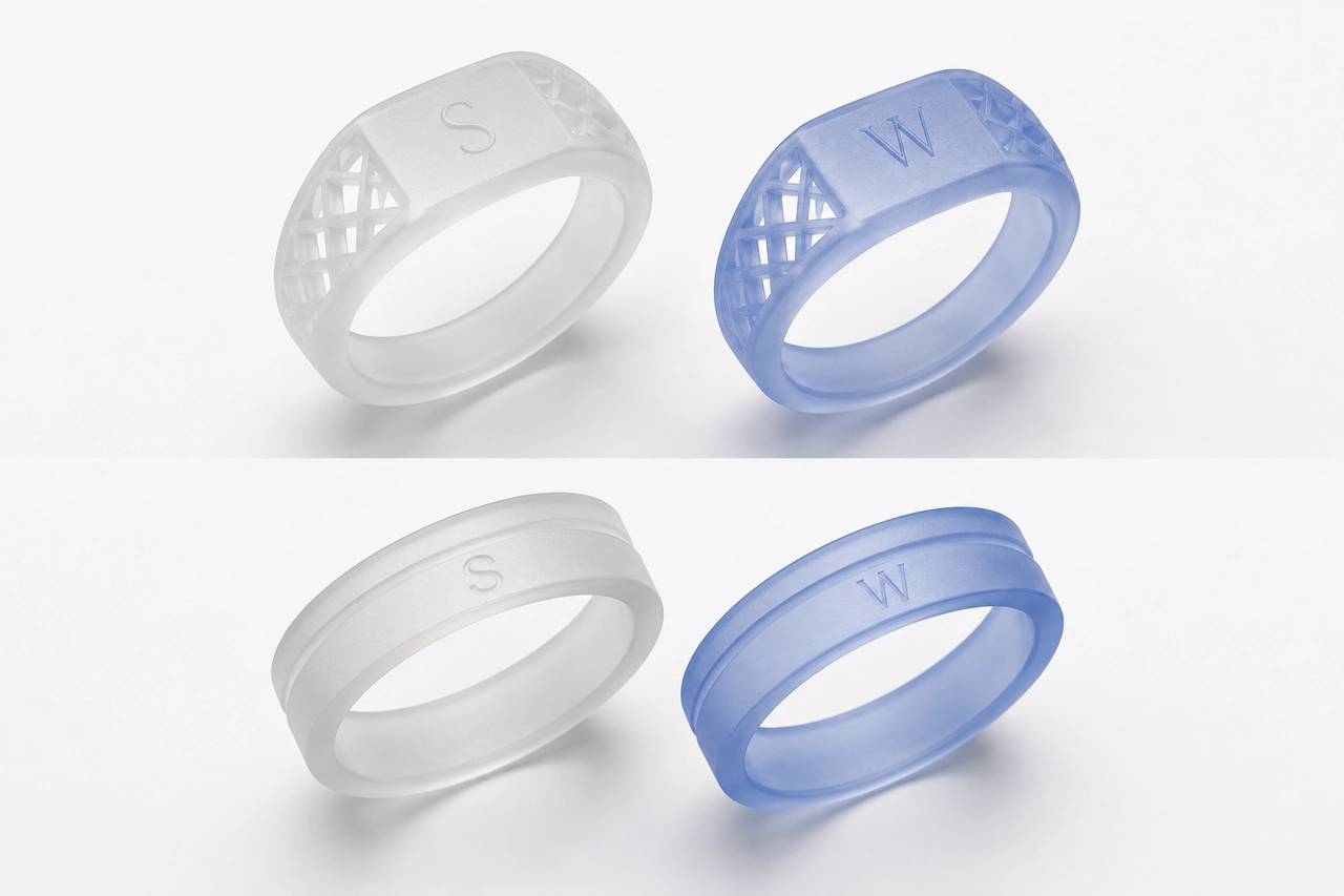 sla printed wedding ring prototype with fine details