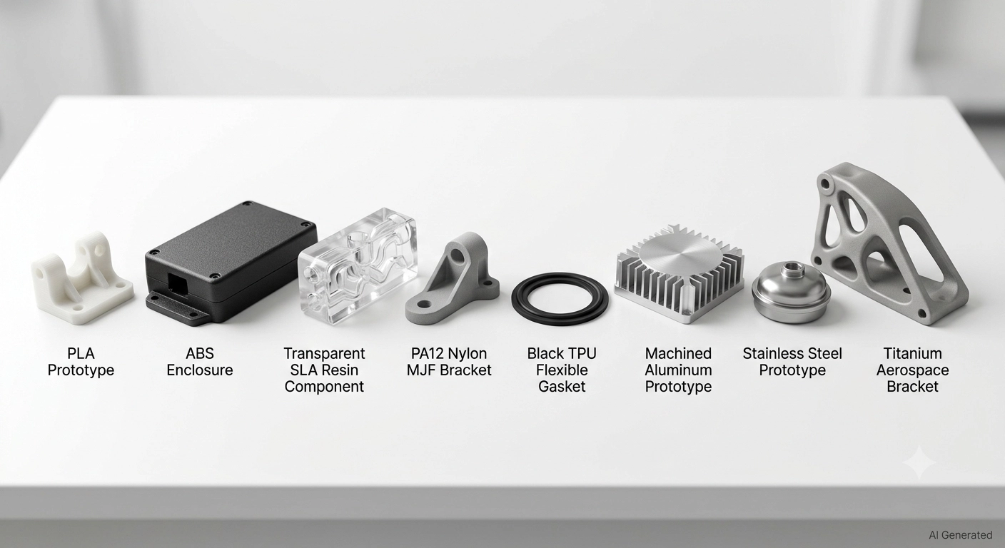prototypes made from different materials