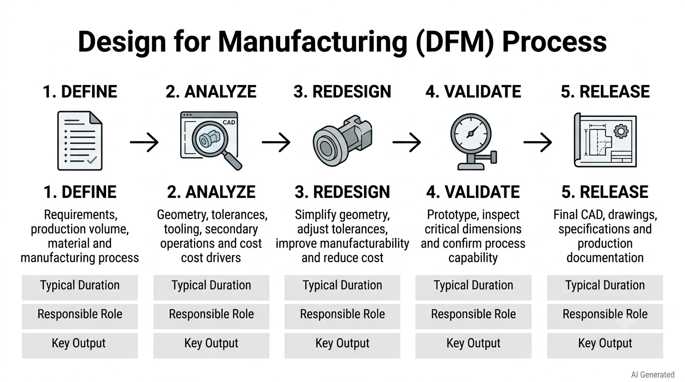 design for manufacturing process steps