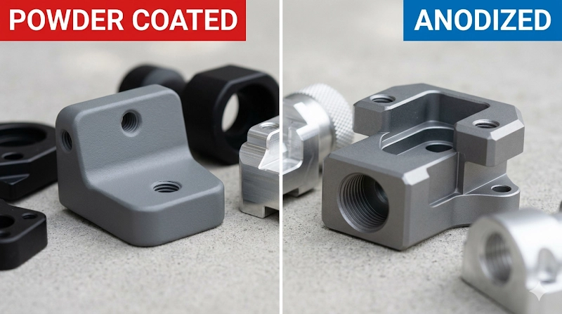 comparison between powder coating and anodizing finishes
