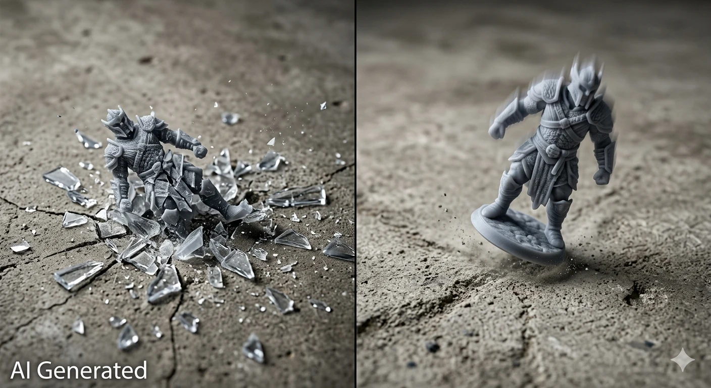 durable grey resin figurine impact test proof