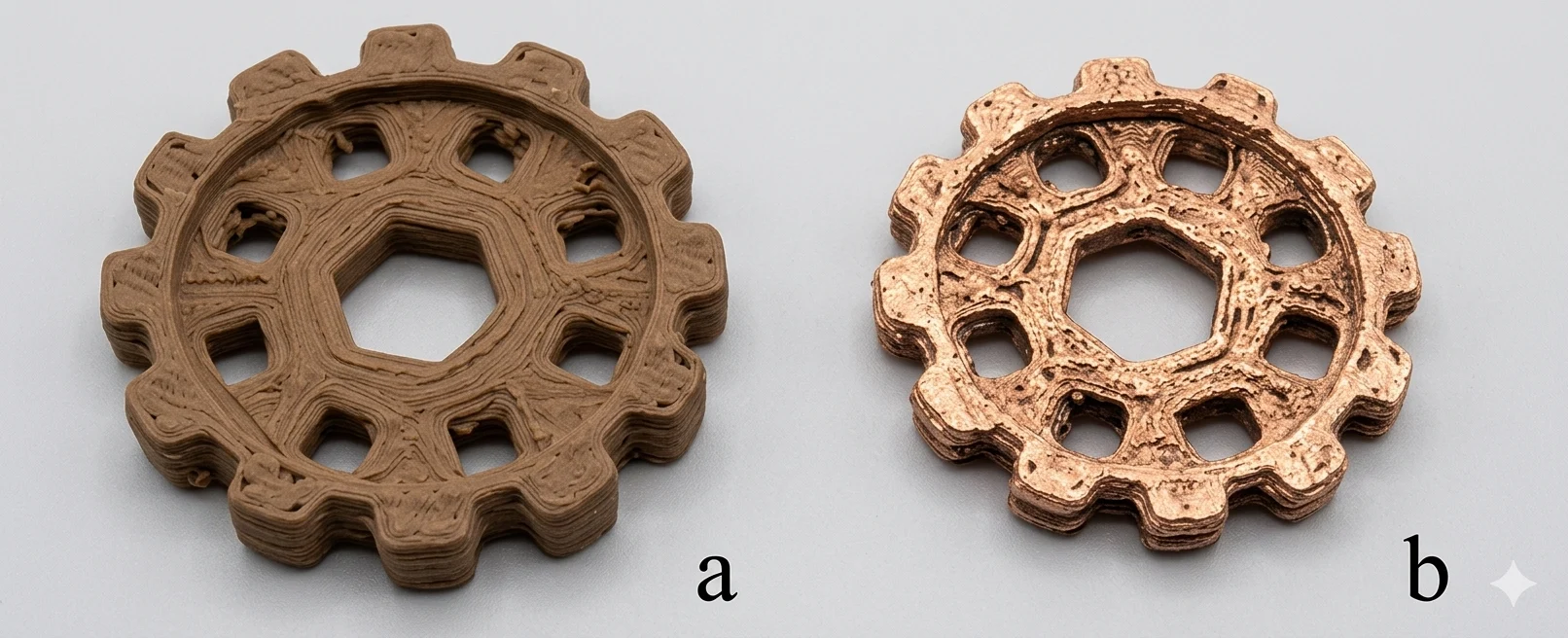 enhancement achieved through) comparison of 3d printed gear