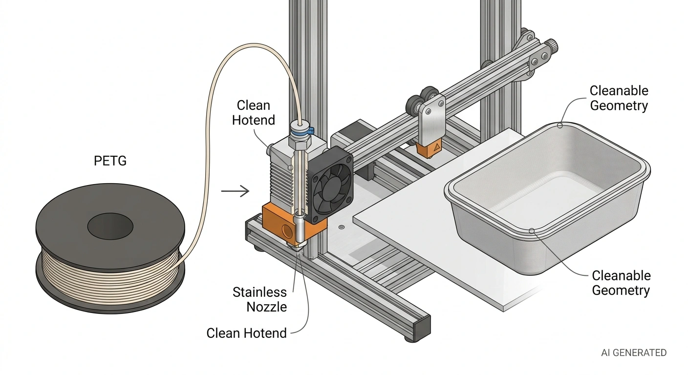printer printing with food safe petg filament