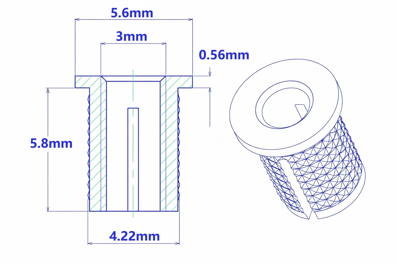 thread insert type three